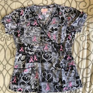 Breast cancer awareness scrub top
